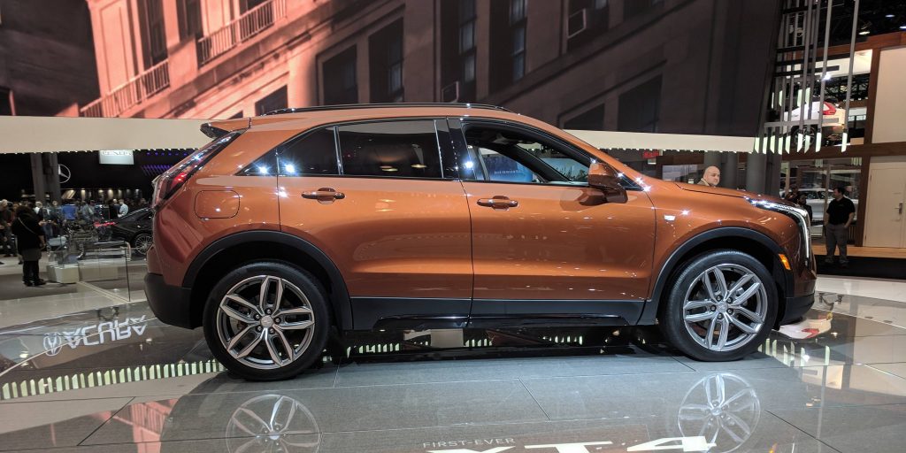 Autumn Metallic Cadillac XT4 on display at car show