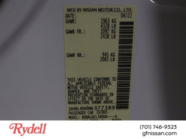 2022 Nissan Altima 2.5 SV