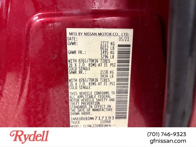 2021 Nissan Frontier SV