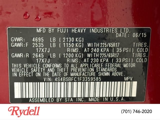 2015 Subaru Outback 2.5i Premium