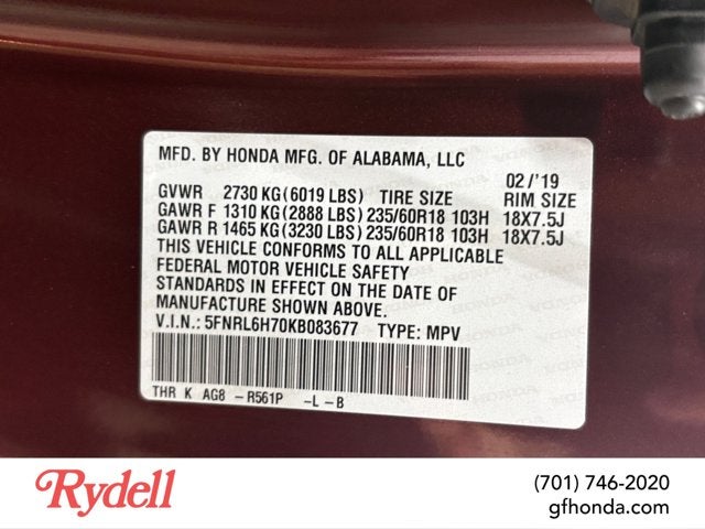2019 Honda Odyssey EX-L