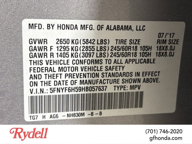 2017 Honda Pilot EX-L