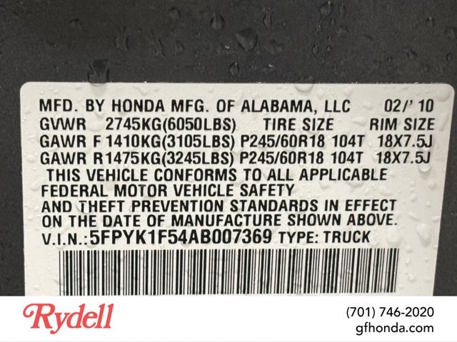 2010 Honda Ridgeline RTL