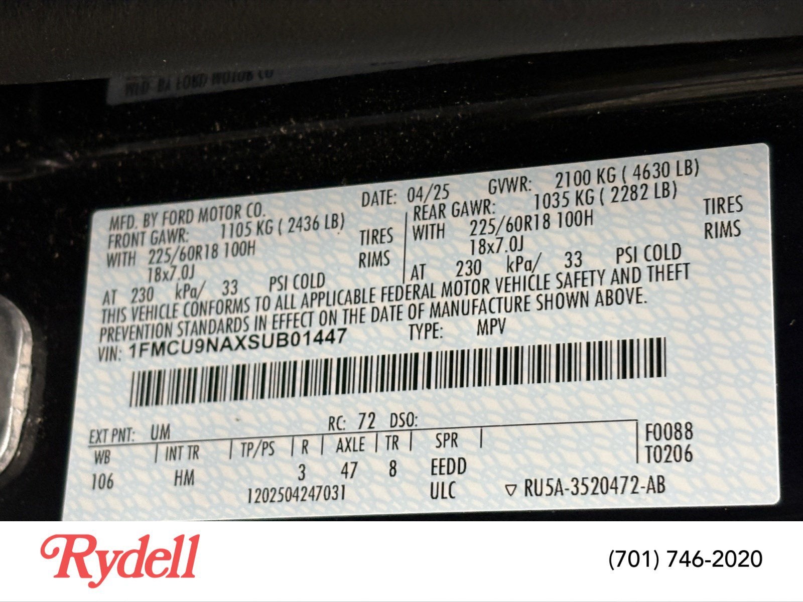 2025 Ford Escape ST-Line Select