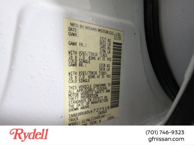 2020 Nissan Frontier SV